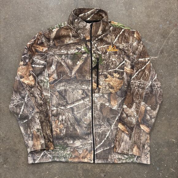Realtree Men’s Camo Full Zip Collated Jacket Lightweight Fleece Lined Size Large - Picture 1 of 9